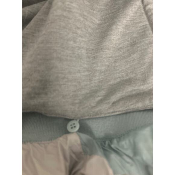 Steve 
Madden Women’s Puffer Jacket Sage Green Knit Gray Hood Pockets Large - Picture 9 of 12